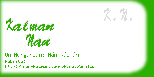 kalman nan business card